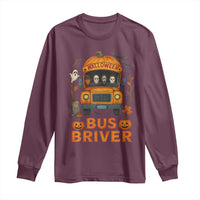 Funny Halloween Bus Driver Long Sleeve Shirt Horror Slashers Pumpkin School Bus Spooky Season - Wonder Print Shop