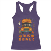 Funny Halloween Bus Driver Racerback Tank Top Horror Slashers Pumpkin School Bus Spooky Season - Wonder Print Shop