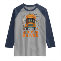 Funny Halloween Bus Driver Raglan Shirt Horror Slashers Pumpkin School Bus Spooky Season - Wonder Print Shop
