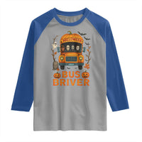 Funny Halloween Bus Driver Raglan Shirt Horror Slashers Pumpkin School Bus Spooky Season - Wonder Print Shop