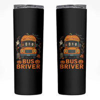 Funny Halloween Bus Driver Skinny Tumbler Horror Slashers Pumpkin School Bus Spooky Season - Wonder Print Shop