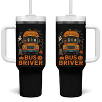 Funny Halloween Bus Driver Tumbler With Handle Horror Slashers Pumpkin School Bus Spooky Season - Wonder Print Shop