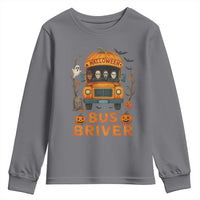 Funny Halloween Bus Driver Youth Sweatshirt Horror Slashers Pumpkin School Bus Spooky Season - Wonder Print Shop
