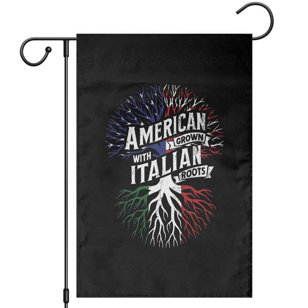 American Grown With Italian Roots Garden Flag Family Tree Italy Flag - Wonder Print Shop