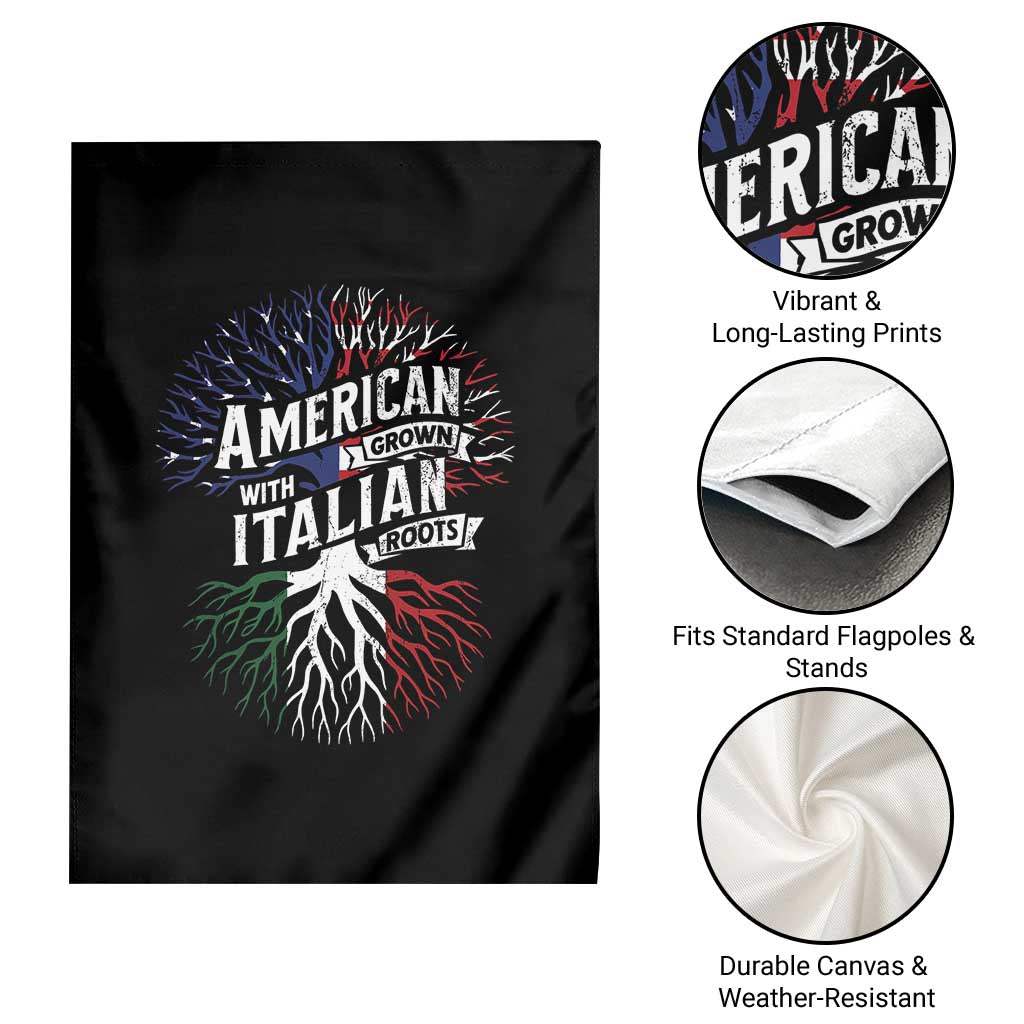 American Grown With Italian Roots Garden Flag Family Tree Italy Flag - Wonder Print Shop