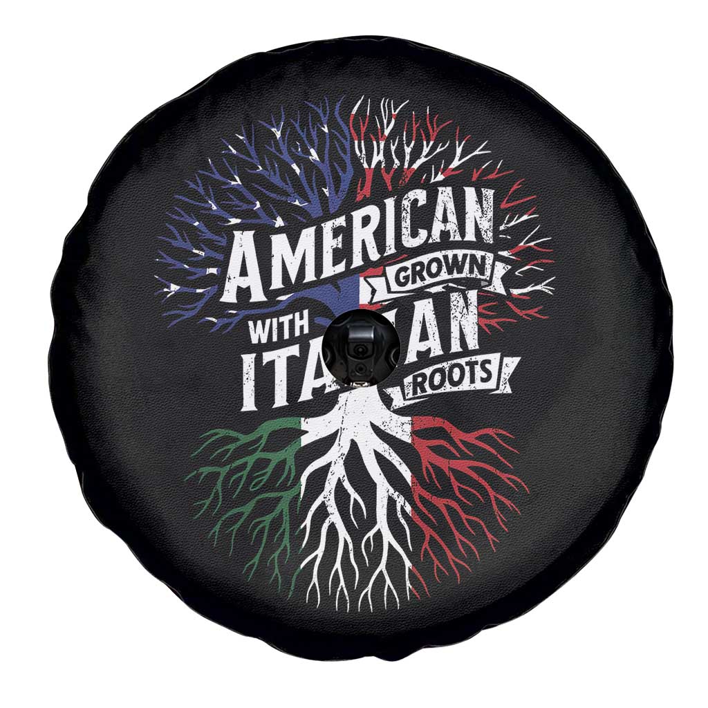 American Grown With Italian Roots Spare Tire Cover Family Tree Italy Flag - Wonder Print Shop