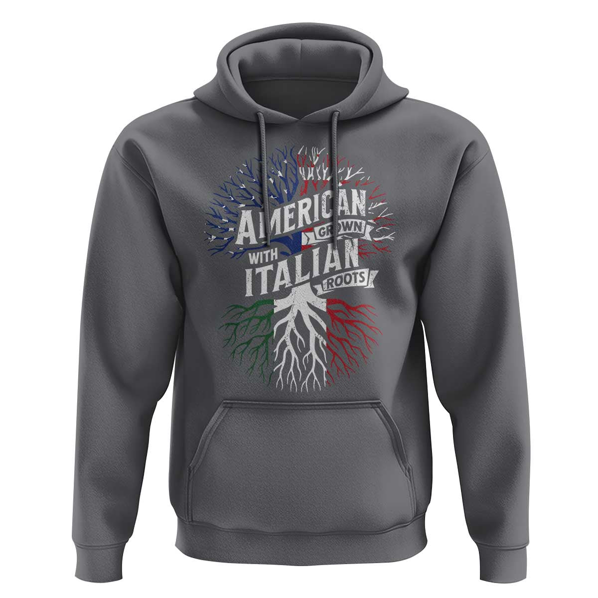American Grown With Italian Roots Hoodie Family Tree Italy Flag - Wonder Print Shop
