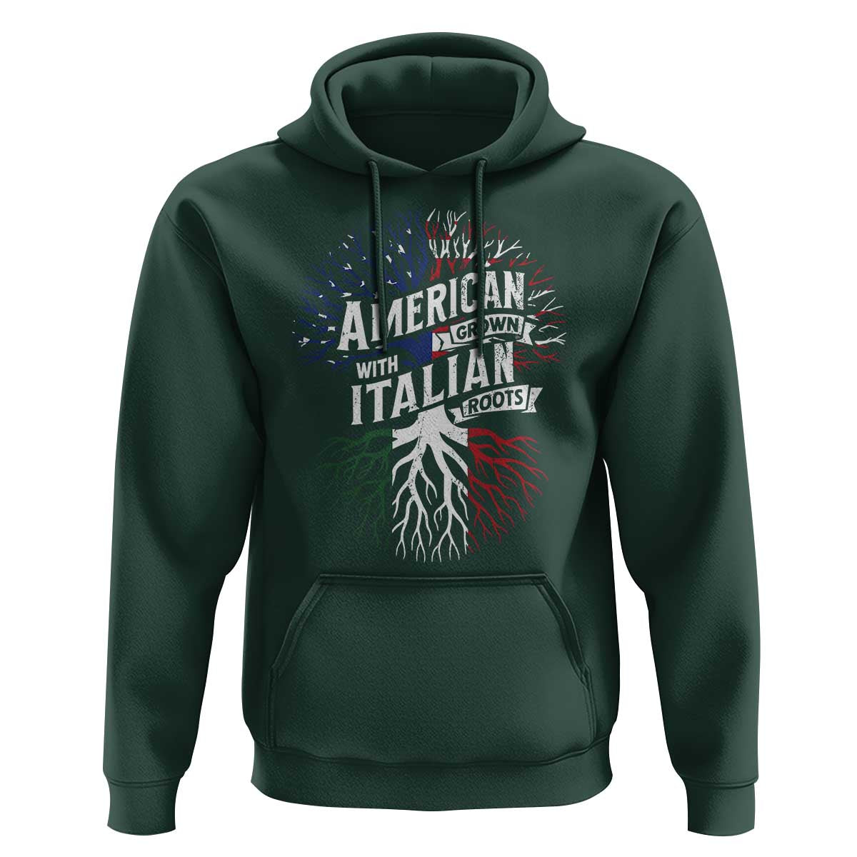 American Grown With Italian Roots Hoodie Family Tree Italy Flag - Wonder Print Shop