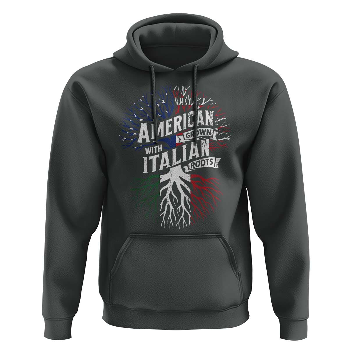 American Grown With Italian Roots Hoodie Family Tree Italy Flag - Wonder Print Shop