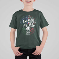 American Grown With Italian Roots T Shirt For Kid Family Tree Italy Flag - Wonder Print Shop