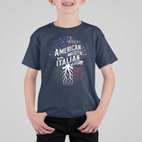 American Grown With Italian Roots T Shirt For Kid Family Tree Italy Flag - Wonder Print Shop