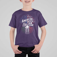 American Grown With Italian Roots T Shirt For Kid Family Tree Italy Flag - Wonder Print Shop