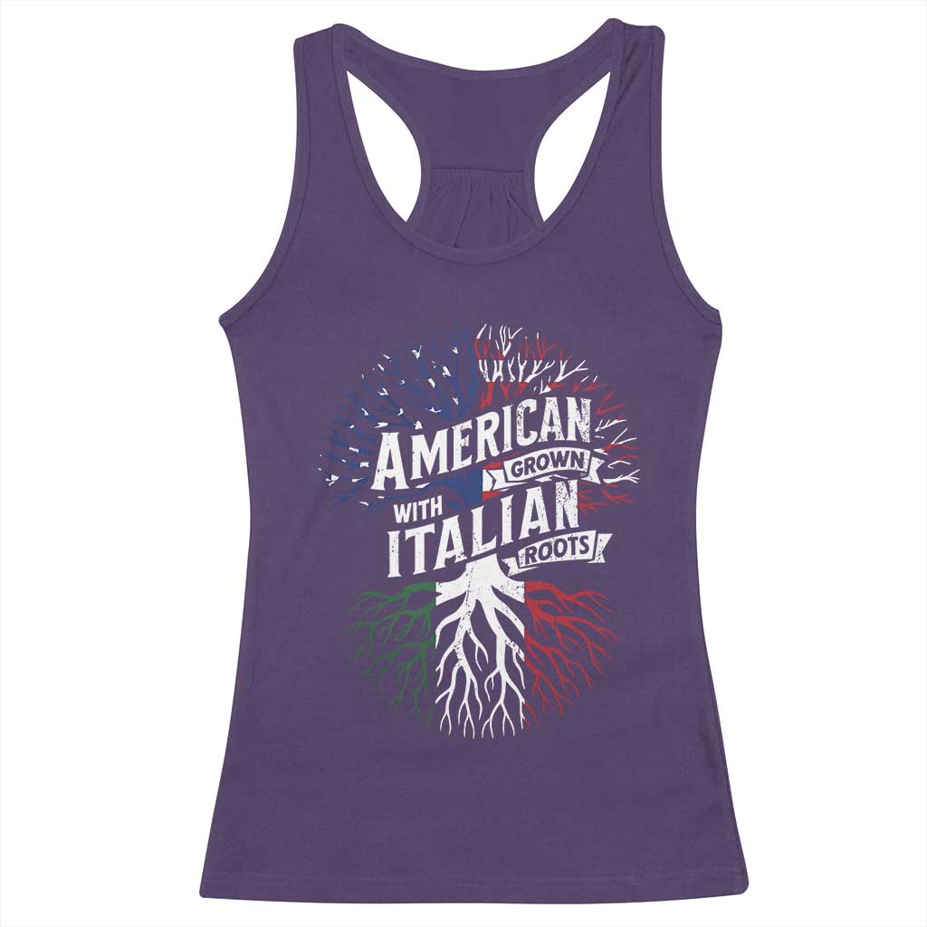 American Grown With Italian Roots Racerback Tank Top Family Tree Italy Flag - Wonder Print Shop
