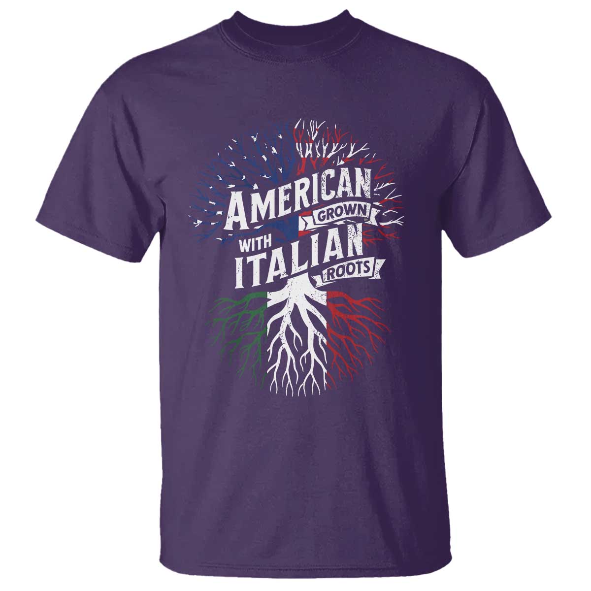 American Grown With Italian Roots T Shirt Family Tree Italy Flag - Wonder Print Shop