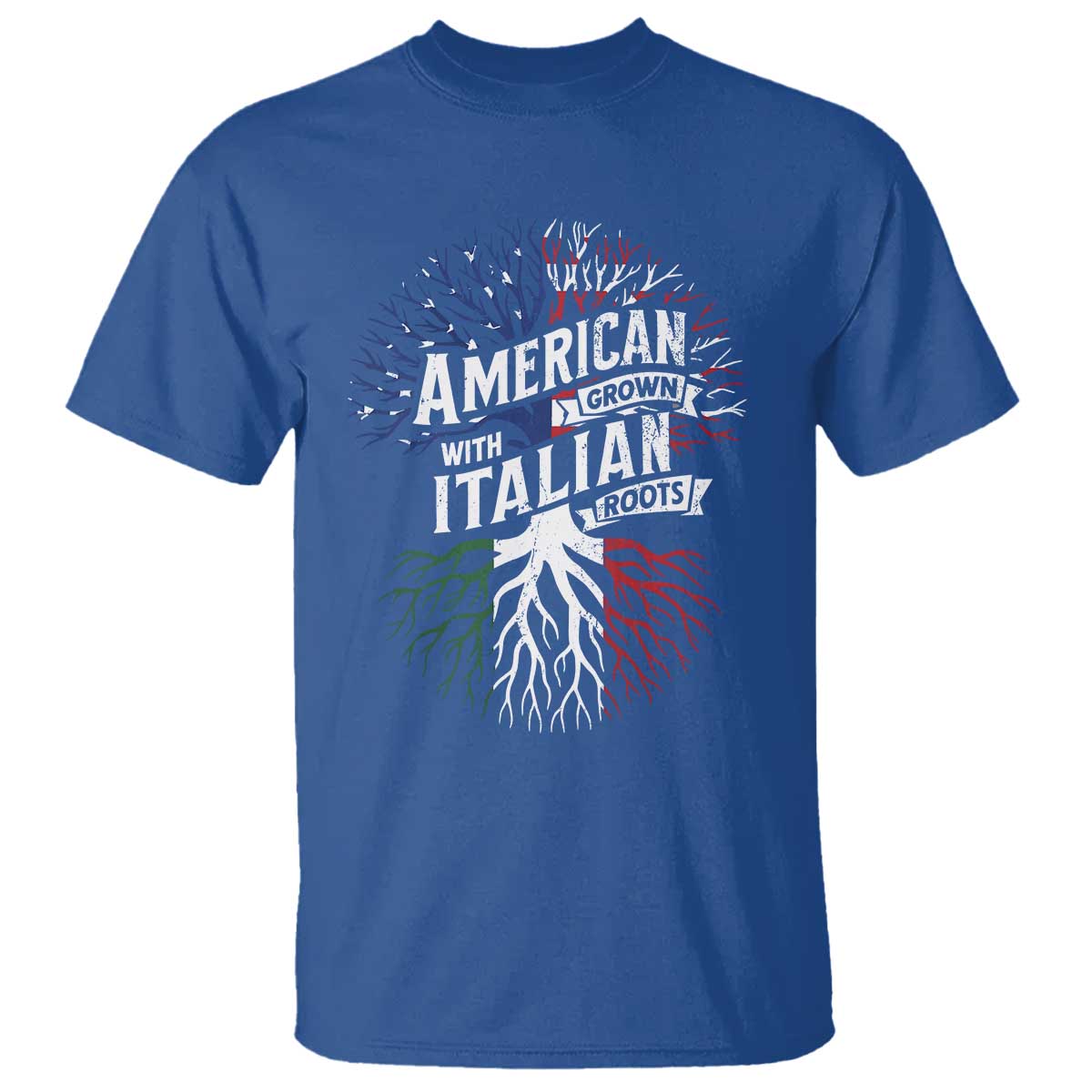 American Grown With Italian Roots T Shirt Family Tree Italy Flag - Wonder Print Shop