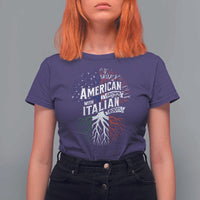 American Grown With Italian Roots T Shirt For Women Family Tree Italy Flag - Wonder Print Shop