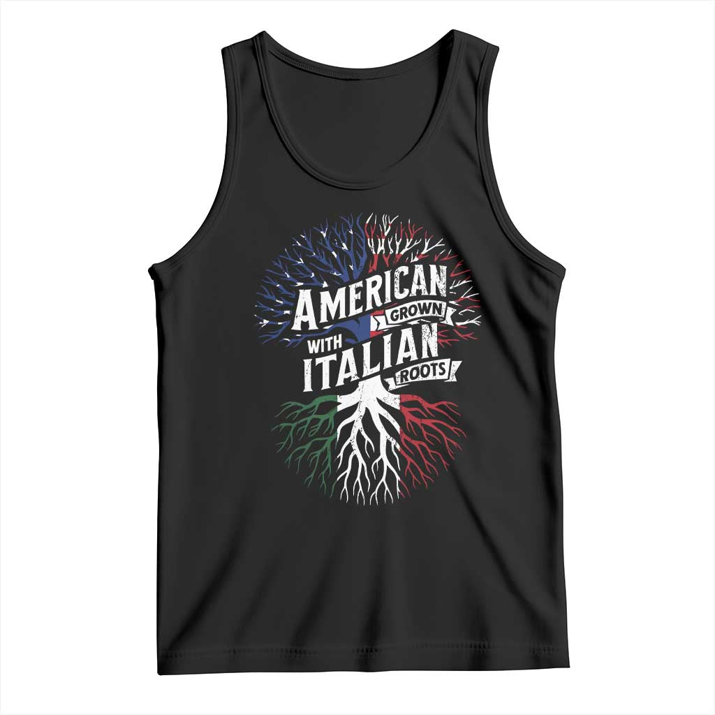 American Grown With Italian Roots Tank Top Family Tree Italy Flag - Wonder Print Shop