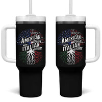 American Grown With Italian Roots Tumbler With Handle Family Tree Italy Flag - Wonder Print Shop
