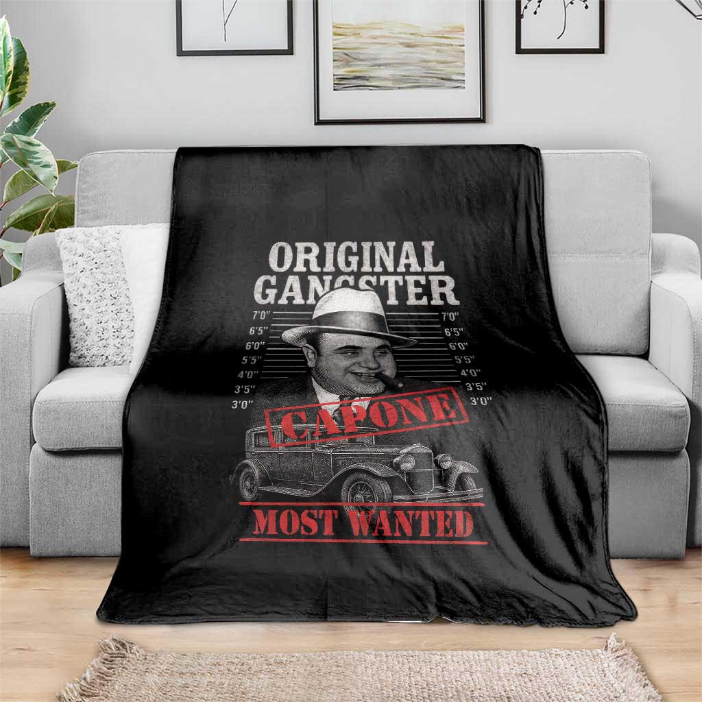 Original Gangster Most Wanted Al Capone Throw Blanket Italian American Mafia - Wonder Print Shop