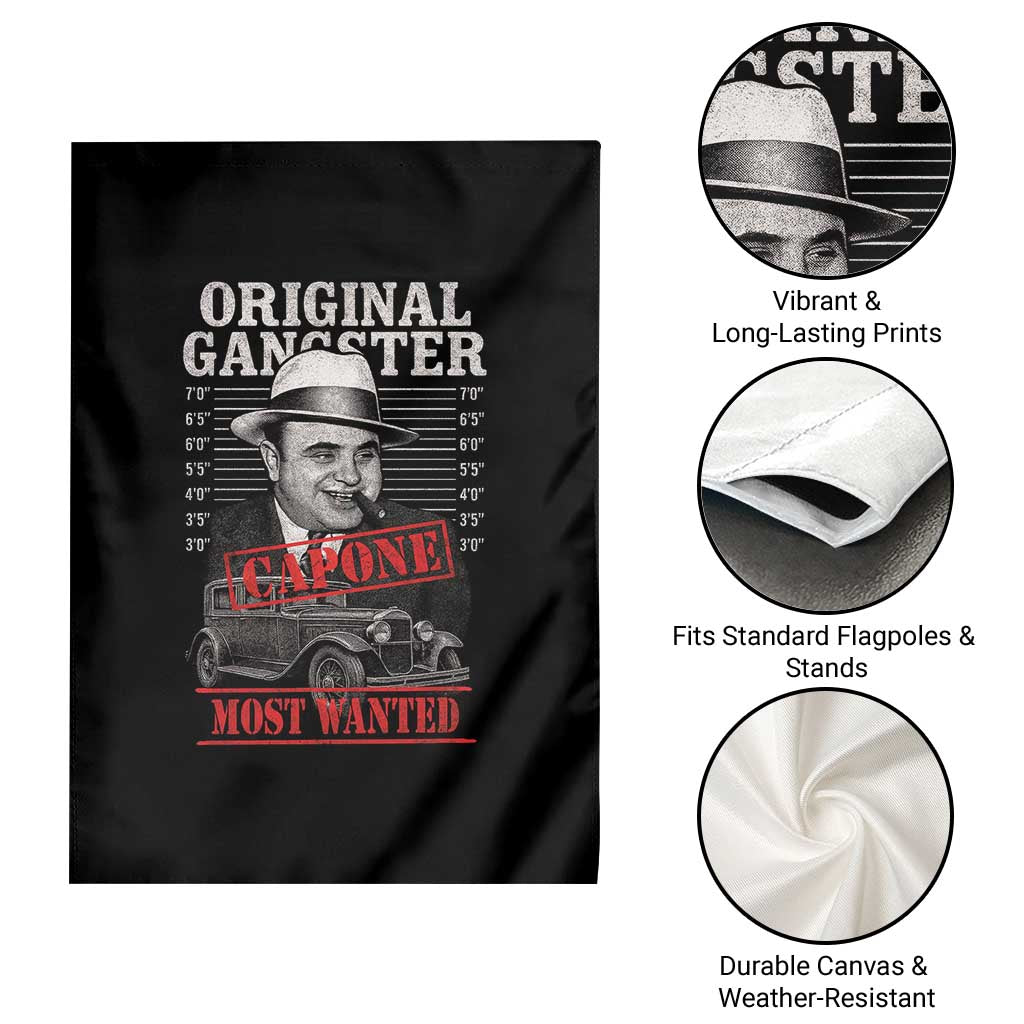 Original Gangster Most Wanted Al Capone Garden Flag Italian American Mafia - Wonder Print Shop