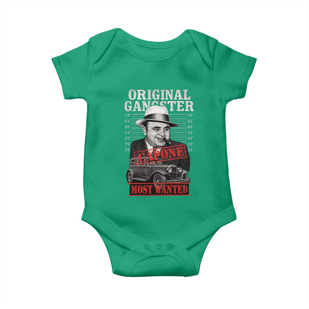 Original Gangster Most Wanted Al Capone Baby Onesie Italian American Mafia - Wonder Print Shop