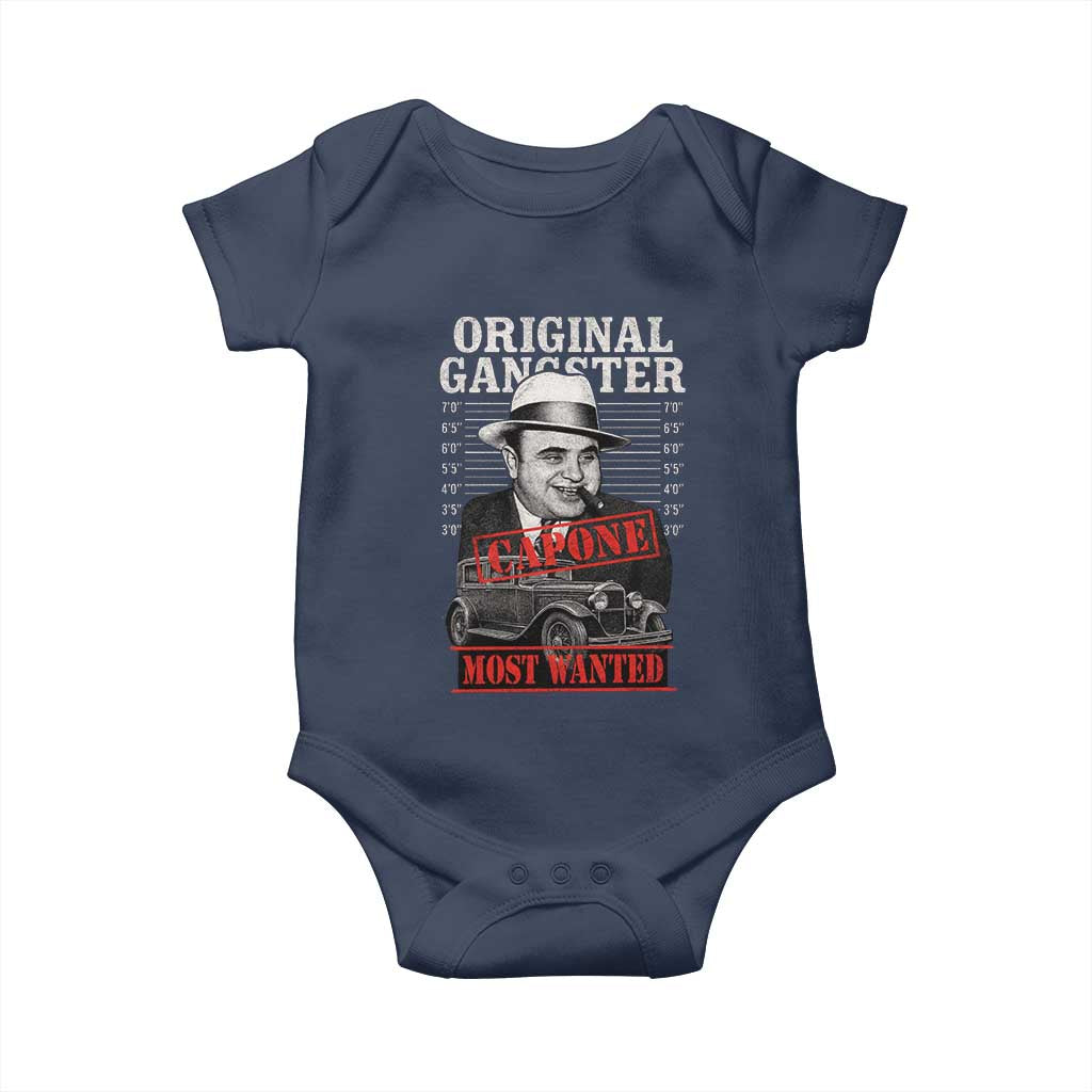 Original Gangster Most Wanted Al Capone Baby Onesie Italian American Mafia - Wonder Print Shop