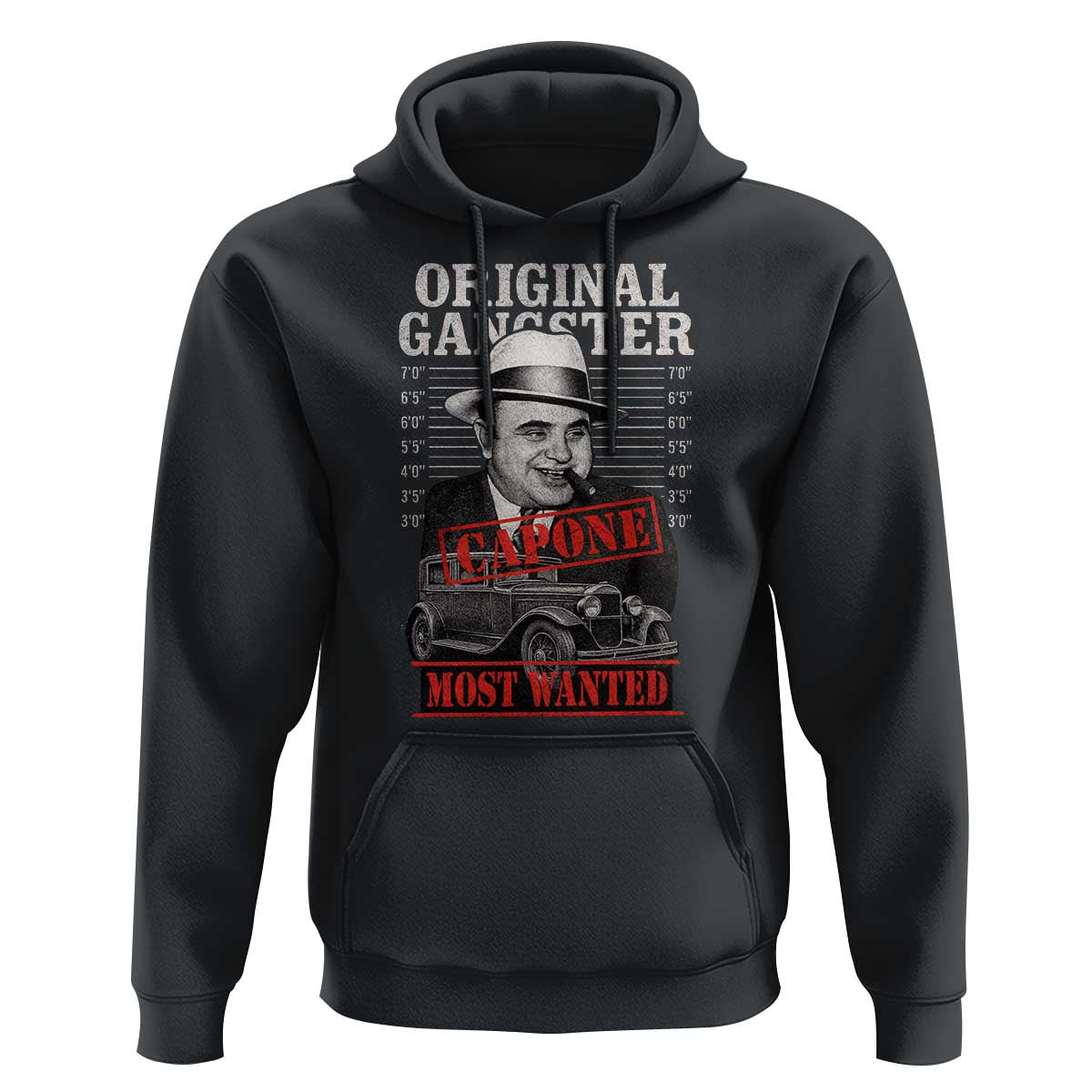 Original Gangster Most Wanted Al Capone Hoodie Italian American Mafia - Wonder Print Shop