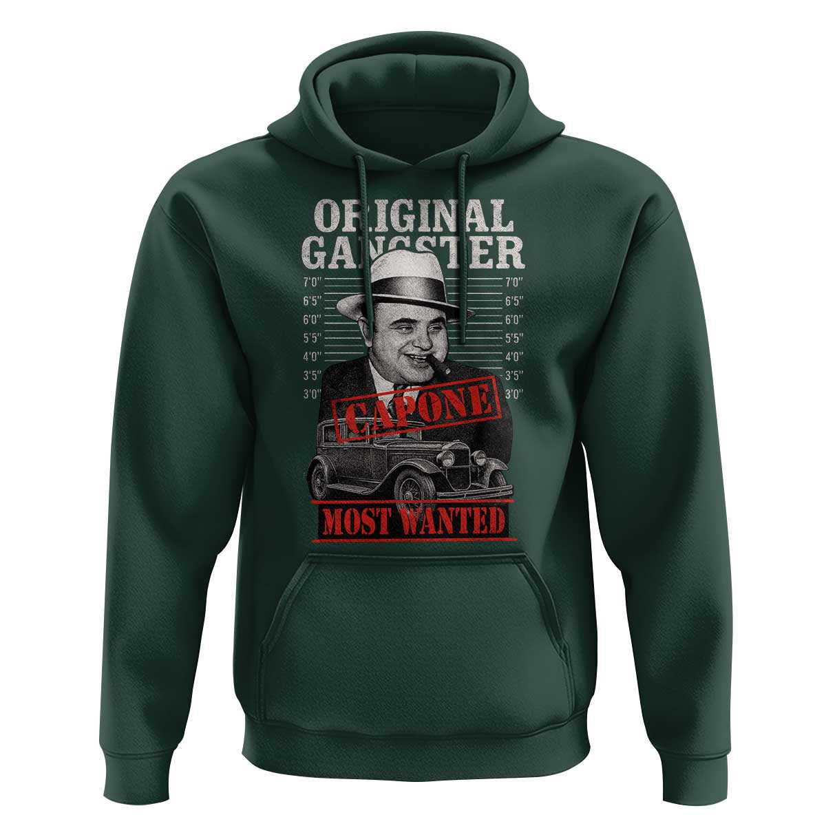 Original Gangster Most Wanted Al Capone Hoodie Italian American Mafia - Wonder Print Shop