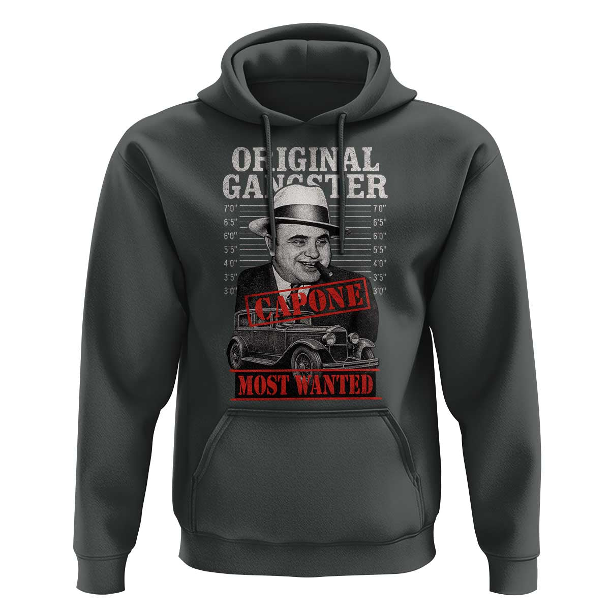 Original Gangster Most Wanted Al Capone Hoodie Italian American Mafia - Wonder Print Shop