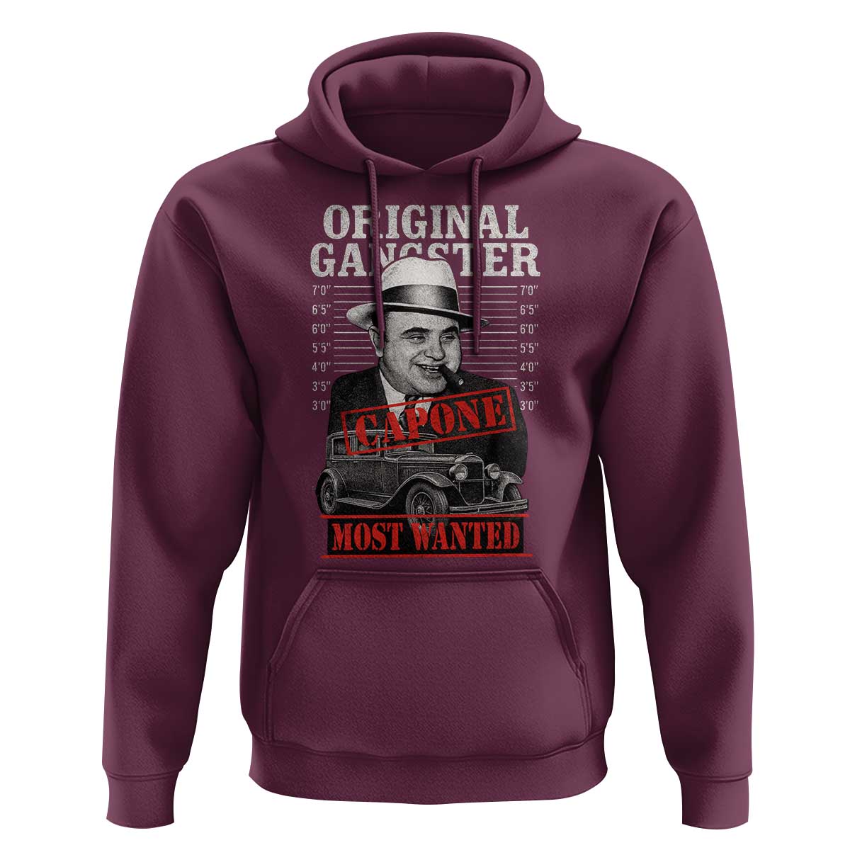 Original Gangster Most Wanted Al Capone Hoodie Italian American Mafia - Wonder Print Shop
