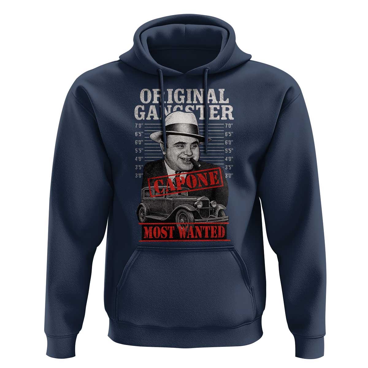 Original Gangster Most Wanted Al Capone Hoodie Italian American Mafia - Wonder Print Shop