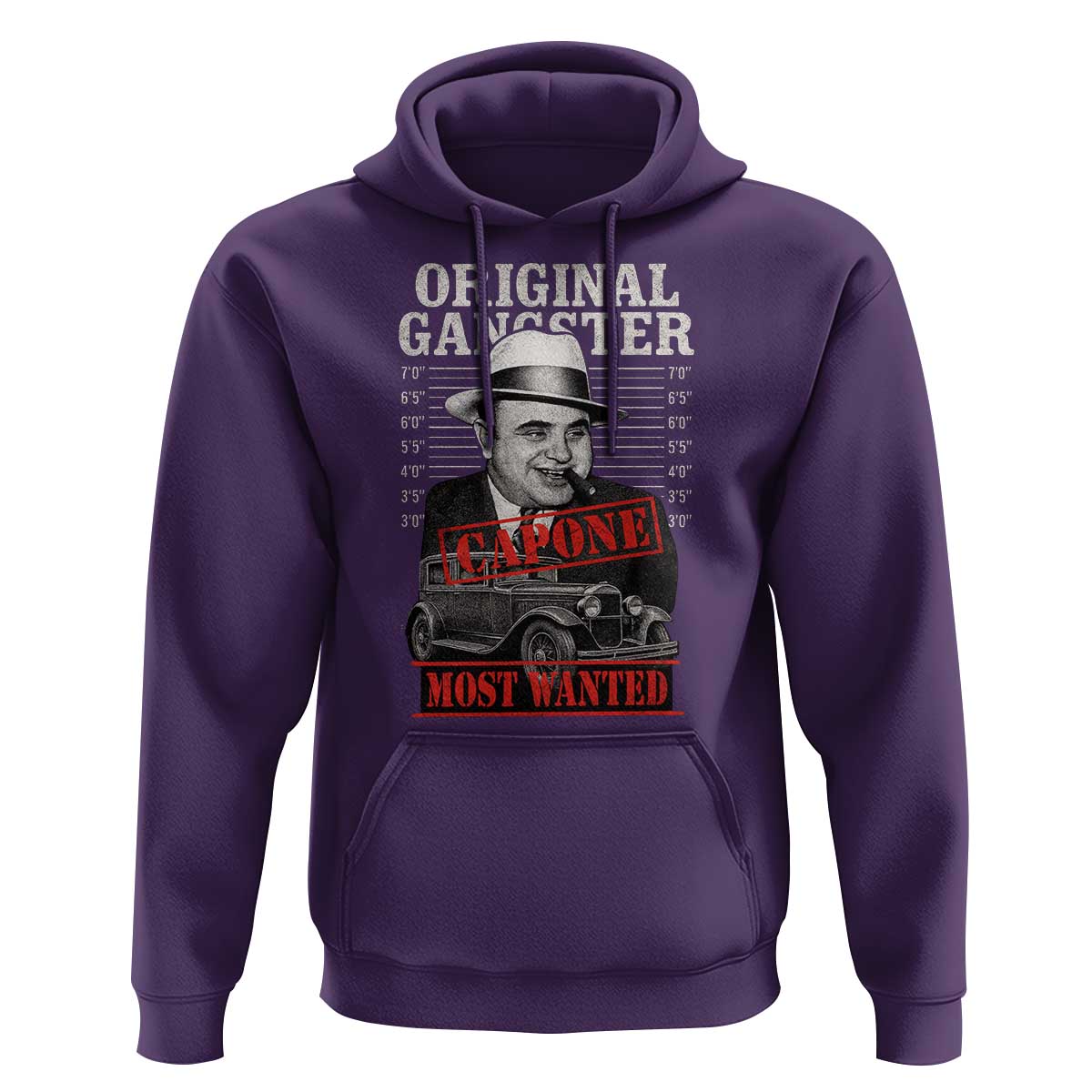 Original Gangster Most Wanted Al Capone Hoodie Italian American Mafia - Wonder Print Shop