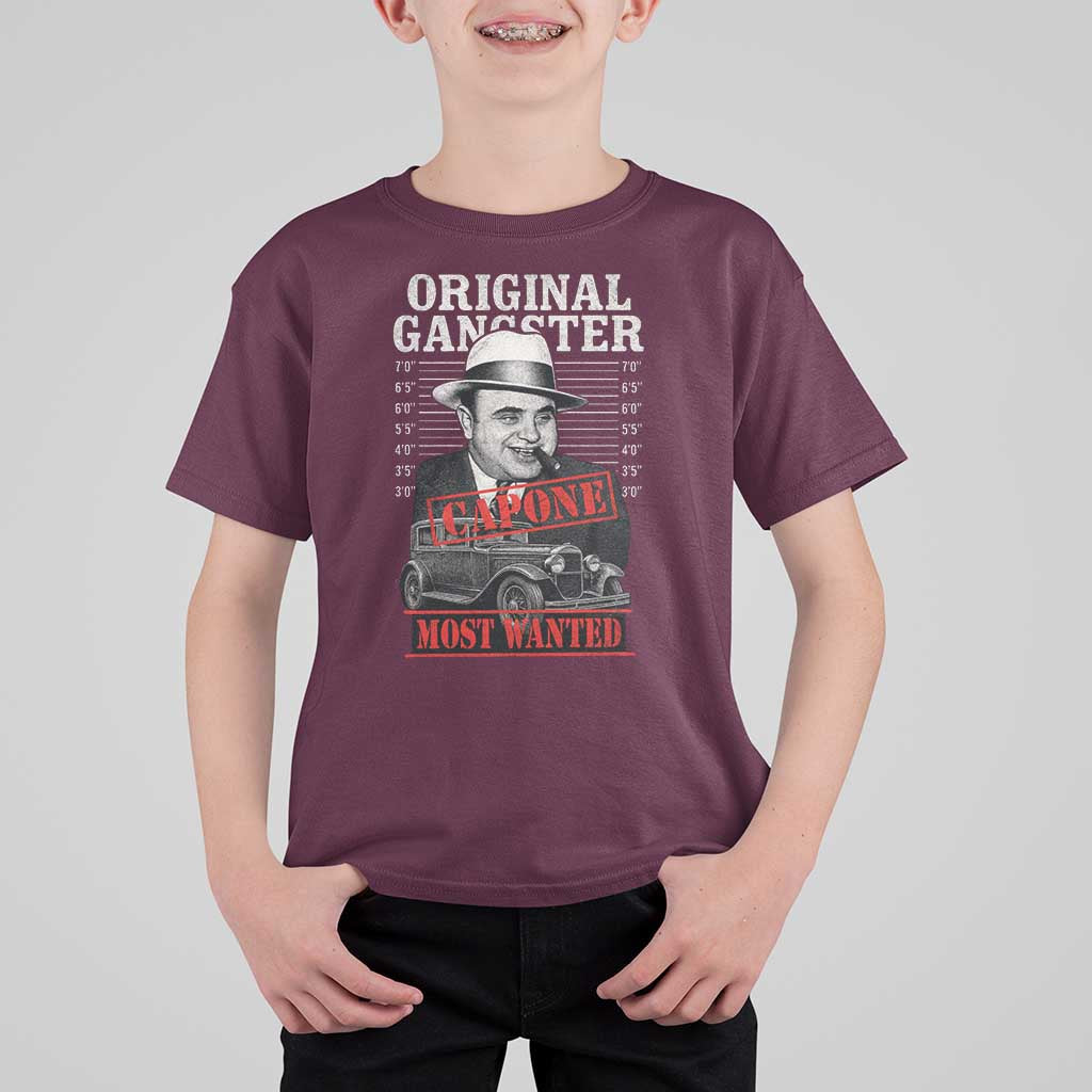 Original Gangster Most Wanted Al Capone T Shirt For Kid Italian American Mafia - Wonder Print Shop