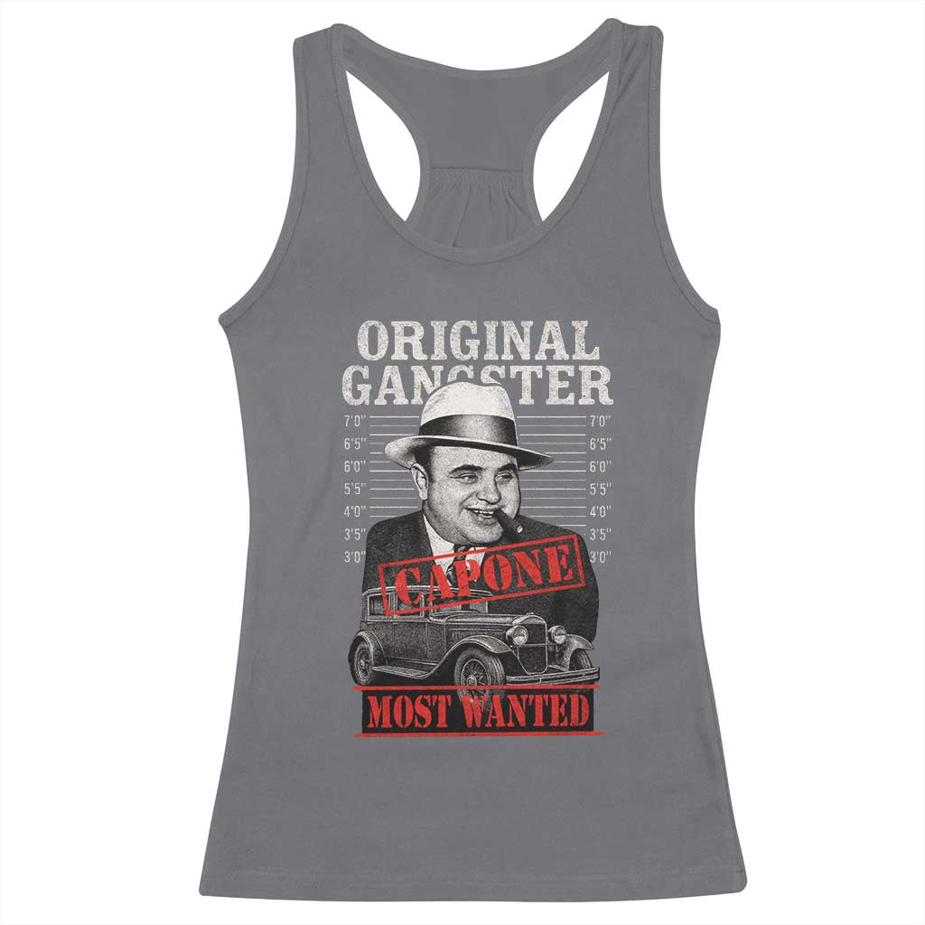 Original Gangster Most Wanted Al Capone Racerback Tank Top Italian American Mafia - Wonder Print Shop