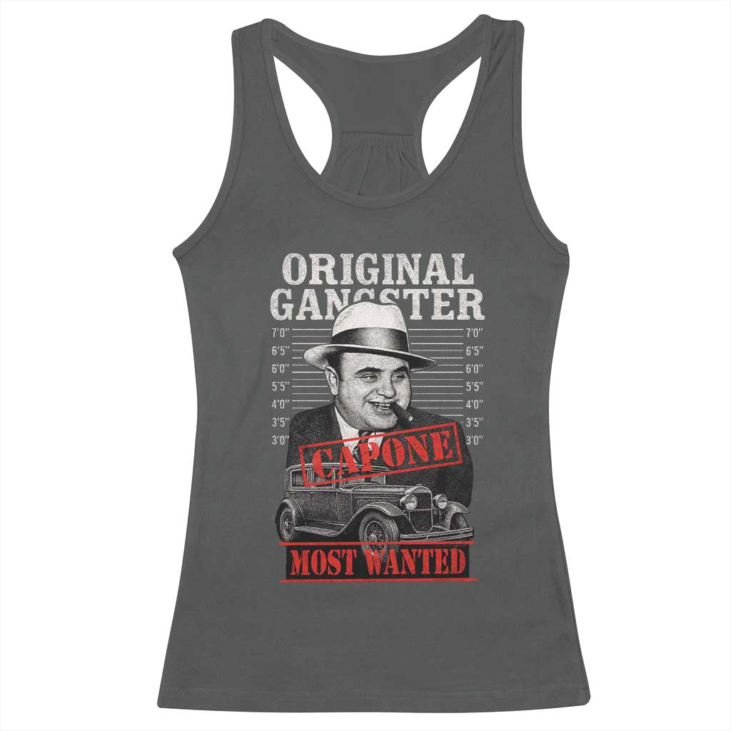 Original Gangster Most Wanted Al Capone Racerback Tank Top Italian American Mafia - Wonder Print Shop