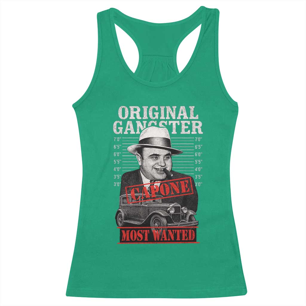 Original Gangster Most Wanted Al Capone Racerback Tank Top Italian American Mafia - Wonder Print Shop
