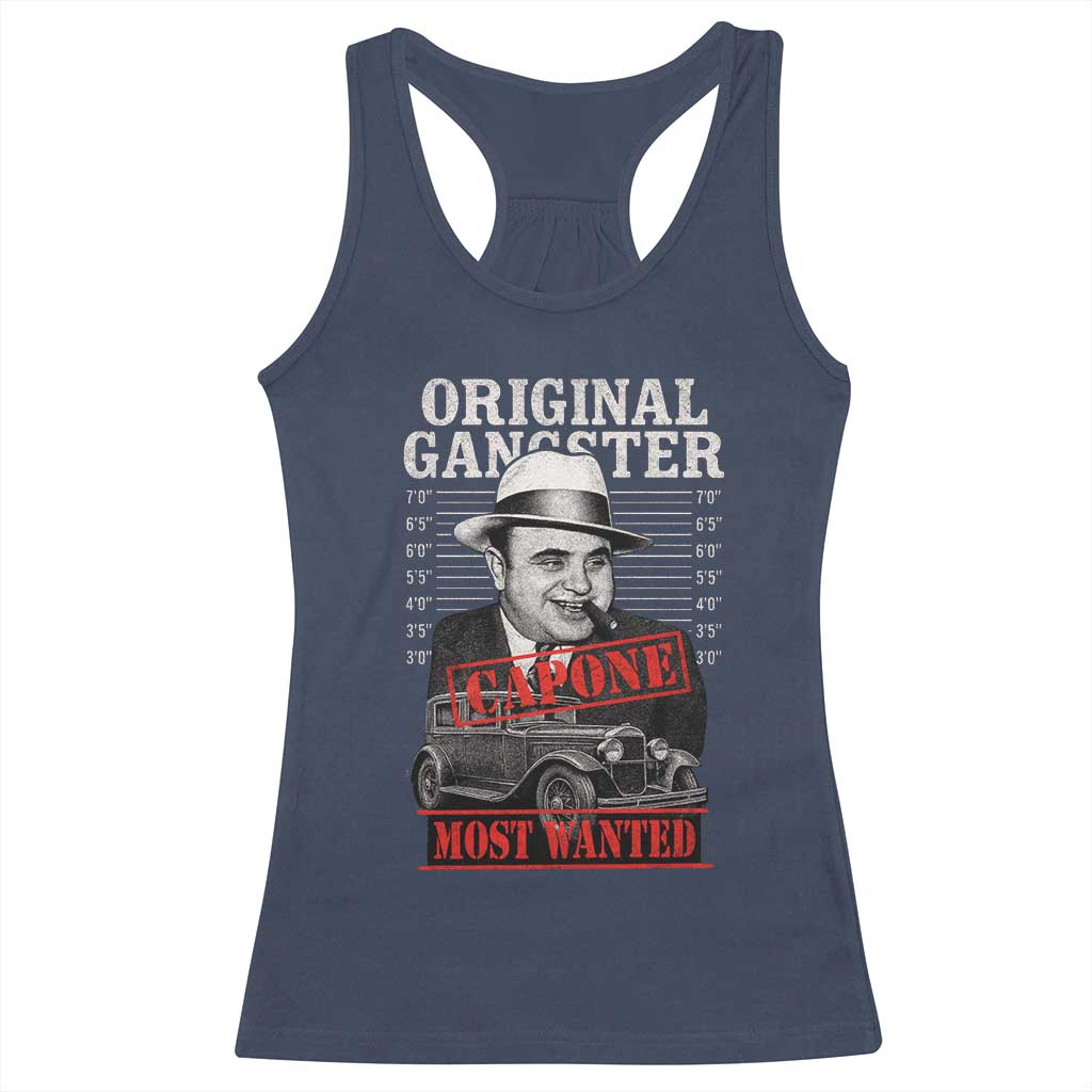 Original Gangster Most Wanted Al Capone Racerback Tank Top Italian American Mafia - Wonder Print Shop