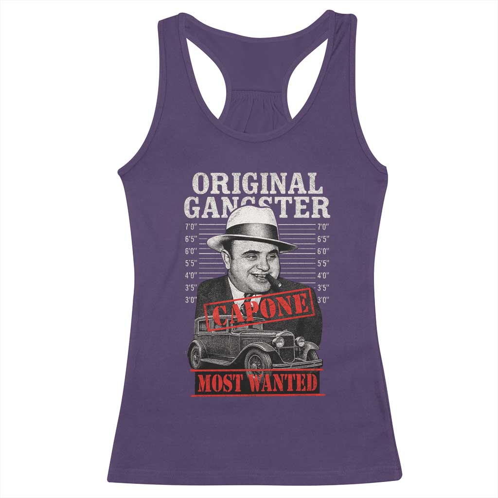 Original Gangster Most Wanted Al Capone Racerback Tank Top Italian American Mafia - Wonder Print Shop