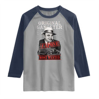 Original Gangster Most Wanted Al Capone Raglan Shirt Italian American Mafia - Wonder Print Shop