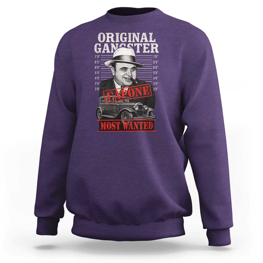 Original Gangster Most Wanted Al Capone Sweatshirt Italian American Mafia - Wonder Print Shop