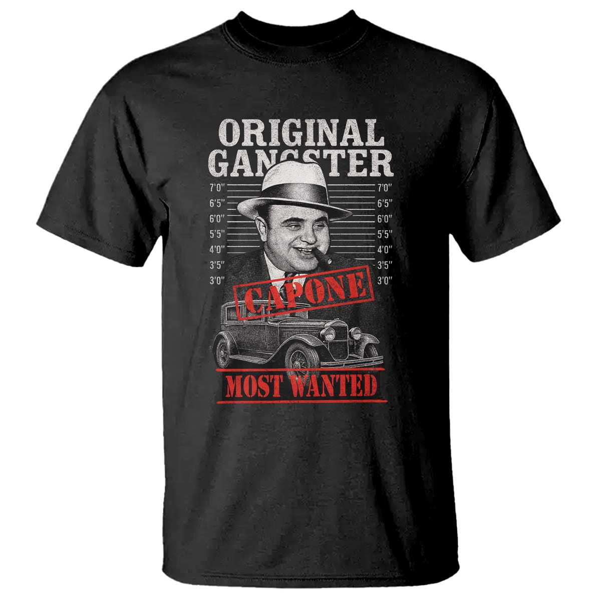 Original Gangster Most Wanted Al Capone T Shirt Italian American Mafia - Wonder Print Shop