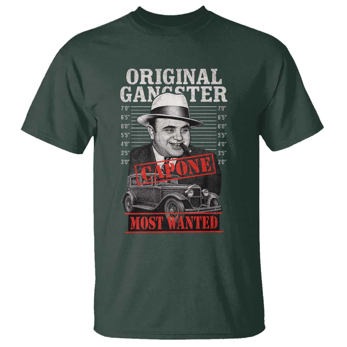 Original Gangster Most Wanted Al Capone T Shirt Italian American Mafia - Wonder Print Shop