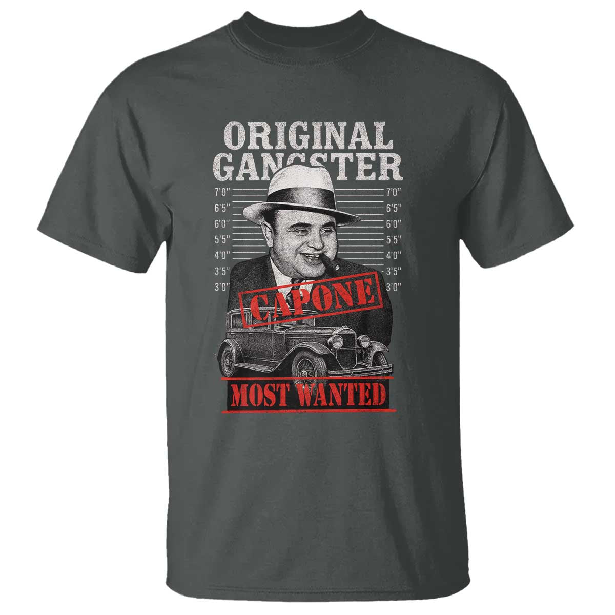 Original Gangster Most Wanted Al Capone T Shirt Italian American Mafia - Wonder Print Shop