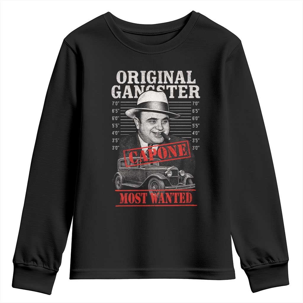 Original Gangster Most Wanted Al Capone Youth Sweatshirt Italian American Mafia - Wonder Print Shop