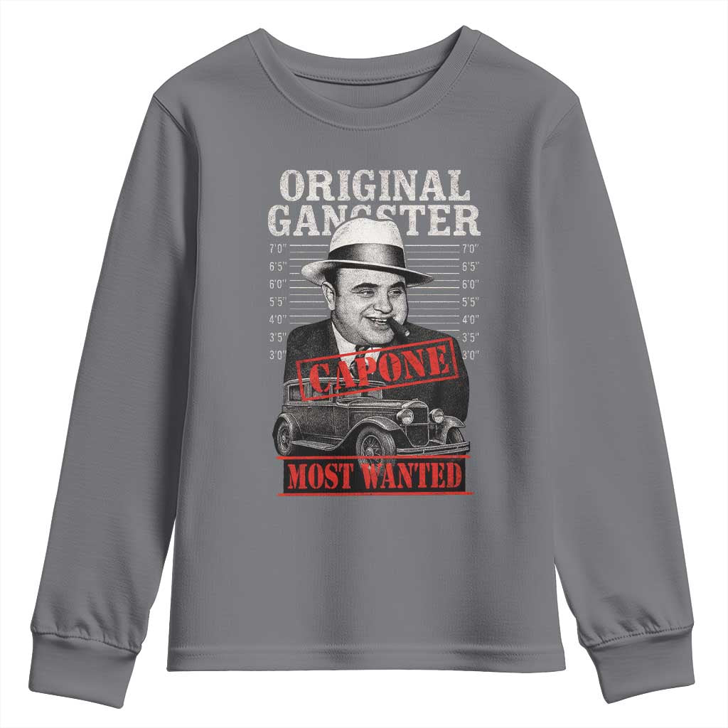 Original Gangster Most Wanted Al Capone Youth Sweatshirt Italian American Mafia - Wonder Print Shop