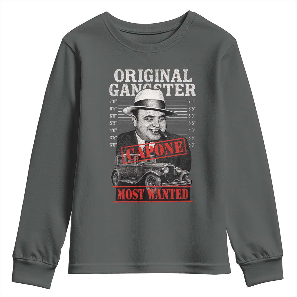 Original Gangster Most Wanted Al Capone Youth Sweatshirt Italian American Mafia - Wonder Print Shop