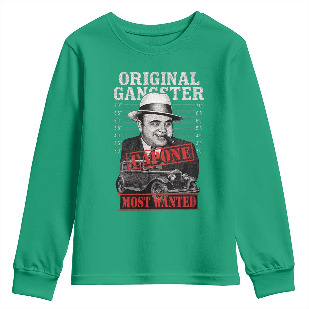Original Gangster Most Wanted Al Capone Youth Sweatshirt Italian American Mafia - Wonder Print Shop