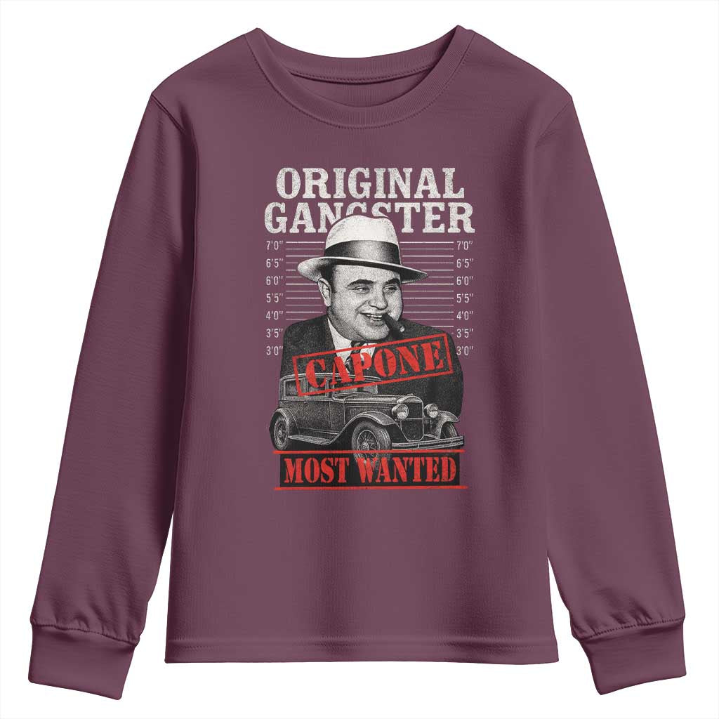 Original Gangster Most Wanted Al Capone Youth Sweatshirt Italian American Mafia - Wonder Print Shop