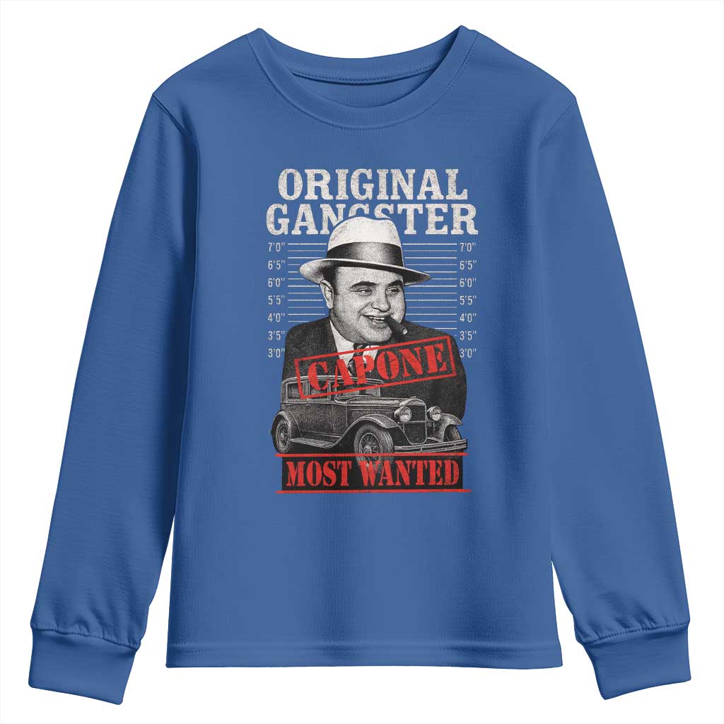 Original Gangster Most Wanted Al Capone Youth Sweatshirt Italian American Mafia - Wonder Print Shop