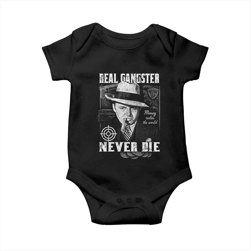 Al Capone Baby Onesie Real Ganster Never Die Italian American Mafia - Wonder Print Shop
